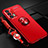 Coque Ultra Fine Silicone Souple Housse Etui avec Support Bague Anneau Aimante Magnetique SD3 pour Realme GT 5G Rouge