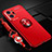 Coque Ultra Fine Silicone Souple Housse Etui avec Support Bague Anneau Aimante Magnetique SD3 pour Realme GT2 Pro 5G Rouge