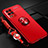 Coque Ultra Fine Silicone Souple Housse Etui avec Support Bague Anneau Aimante Magnetique SD3 pour Realme Narzo 30 5G Rouge