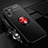 Coque Ultra Fine Silicone Souple Housse Etui avec Support Bague Anneau Aimante Magnetique SD3 pour Realme V11 5G Rouge et Noir