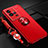 Coque Ultra Fine Silicone Souple Housse Etui avec Support Bague Anneau Aimante Magnetique SD3 pour Vivo iQOO 11 5G Rouge