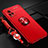 Coque Ultra Fine Silicone Souple Housse Etui avec Support Bague Anneau Aimante Magnetique SD3 pour Vivo iQOO 7 5G Rouge