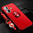 Coque Ultra Fine Silicone Souple Housse Etui avec Support Bague Anneau Aimante Magnetique SD3 pour Vivo T1 Pro 5G Rouge