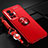 Coque Ultra Fine Silicone Souple Housse Etui avec Support Bague Anneau Aimante Magnetique SD3 pour Vivo X70 Pro 5G Rouge