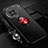 Coque Ultra Fine Silicone Souple Housse Etui avec Support Bague Anneau Aimante Magnetique SD3 pour Vivo X90 Pro+ Plus 5G Rouge et Noir