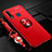 Coque Ultra Fine Silicone Souple Housse Etui avec Support Bague Anneau Aimante Magnetique SD3 pour Vivo Y12 Rouge