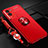 Coque Ultra Fine Silicone Souple Housse Etui avec Support Bague Anneau Aimante Magnetique SD3 pour Vivo Y55s (2021) Rouge