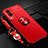 Coque Ultra Fine Silicone Souple Housse Etui avec Support Bague Anneau Aimante Magnetique SD3 pour Vivo Y71t 5G Rouge