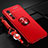 Coque Ultra Fine Silicone Souple Housse Etui avec Support Bague Anneau Aimante Magnetique SD3 pour Vivo Y73s 5G Rouge