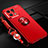 Coque Ultra Fine Silicone Souple Housse Etui avec Support Bague Anneau Aimante Magnetique SD3 pour Xiaomi Mi 13 5G Rouge