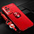 Coque Ultra Fine Silicone Souple Housse Etui avec Support Bague Anneau Aimante Magnetique SD3 pour Xiaomi Poco F4 5G Rouge