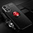 Coque Ultra Fine Silicone Souple Housse Etui avec Support Bague Anneau Aimante Magnetique SD3 pour Xiaomi Redmi 10 (2022) Rouge et Noir