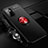 Coque Ultra Fine Silicone Souple Housse Etui avec Support Bague Anneau Aimante Magnetique SD3 pour Xiaomi Redmi 11 Prime 5G Rouge et Noir