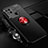 Coque Ultra Fine Silicone Souple Housse Etui avec Support Bague Anneau Aimante Magnetique SD3 pour Xiaomi Redmi 9 India Rouge et Noir