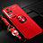 Coque Ultra Fine Silicone Souple Housse Etui avec Support Bague Anneau Aimante Magnetique SD3 pour Xiaomi Redmi K50 5G Rouge