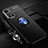 Coque Ultra Fine Silicone Souple Housse Etui avec Support Bague Anneau Aimante Magnetique SD3 pour Xiaomi Redmi Note 11 4G (2021) Bleu et Noir