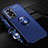 Coque Ultra Fine Silicone Souple Housse Etui avec Support Bague Anneau Aimante Magnetique SD3 pour Xiaomi Redmi Note 11E Pro 5G Bleu