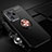 Coque Ultra Fine Silicone Souple Housse Etui avec Support Bague Anneau Aimante Magnetique SD3 pour Xiaomi Redmi Note 12 Pro Speed 5G Or et Noir