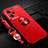 Coque Ultra Fine Silicone Souple Housse Etui avec Support Bague Anneau Aimante Magnetique SD3 pour Xiaomi Redmi Note 12 Pro Speed 5G Rouge