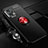 Coque Ultra Fine Silicone Souple Housse Etui avec Support Bague Anneau Aimante Magnetique SD3 pour Xiaomi Redmi Note 12 Turbo 5G Rouge et Noir