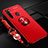 Coque Ultra Fine Silicone Souple Housse Etui avec Support Bague Anneau Aimante Magnetique SD3 pour Xiaomi Redmi Note 8 (2021) Rouge