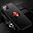 Coque Ultra Fine Silicone Souple Housse Etui avec Support Bague Anneau Aimante Magnetique T01 pour Apple iPhone 11 Pro Max Rouge et Noir