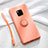 Coque Ultra Fine Silicone Souple Housse Etui avec Support Bague Anneau Aimante Magnetique T01 pour Huawei Mate 20 Pro Orange