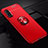 Coque Ultra Fine Silicone Souple Housse Etui avec Support Bague Anneau Aimante Magnetique T01 pour Huawei Nova 5T Rouge