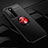 Coque Ultra Fine Silicone Souple Housse Etui avec Support Bague Anneau Aimante Magnetique T01 pour Huawei P40 Pro Rouge et Noir