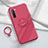 Coque Ultra Fine Silicone Souple Housse Etui avec Support Bague Anneau Aimante Magnetique T01 pour Oppo F15 Vin Rouge