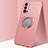 Coque Ultra Fine Silicone Souple Housse Etui avec Support Bague Anneau Aimante Magnetique T01 pour Oppo Reno4 5G Or Rose