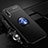 Coque Ultra Fine Silicone Souple Housse Etui avec Support Bague Anneau Aimante Magnetique T01 pour Samsung Galaxy A90 5G Bleu et Noir
