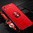 Coque Ultra Fine Silicone Souple Housse Etui avec Support Bague Anneau Aimante Magnetique T01 pour Xiaomi Redmi 9A Rouge