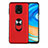 Coque Ultra Fine Silicone Souple Housse Etui avec Support Bague Anneau Aimante Magnetique T01 pour Xiaomi Redmi Note 9 Pro Max Rouge