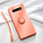 Coque Ultra Fine Silicone Souple Housse Etui avec Support Bague Anneau Aimante Magnetique T02 pour Samsung Galaxy S10 5G Orange