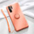 Coque Ultra Fine Silicone Souple Housse Etui avec Support Bague Anneau Aimante Magnetique T03 pour Huawei P30 Pro Orange