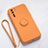 Coque Ultra Fine Silicone Souple Housse Etui avec Support Bague Anneau Aimante Magnetique T03 pour Oppo Find X2 Lite Orange