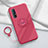 Coque Ultra Fine Silicone Souple Housse Etui avec Support Bague Anneau Aimante Magnetique T03 pour Oppo Find X2 Neo Vin Rouge