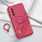 Coque Ultra Fine Silicone Souple Housse Etui avec Support Bague Anneau Aimante Magnetique T03 pour Oppo Find X2 Pro Vin Rouge