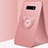 Coque Ultra Fine Silicone Souple Housse Etui avec Support Bague Anneau Aimante Magnetique T03 pour Samsung Galaxy S10e Or Rose