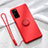 Coque Ultra Fine Silicone Souple Housse Etui avec Support Bague Anneau Aimante Magnetique T04 pour Huawei Honor V30 5G Rouge