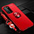 Coque Ultra Fine Silicone Souple Housse Etui avec Support Bague Anneau Aimante Magnetique T04 pour Huawei P40 Pro Rouge