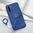 Coque Ultra Fine Silicone Souple Housse Etui avec Support Bague Anneau Aimante Magnetique T04 pour Oppo F15 Bleu