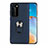 Coque Ultra Fine Silicone Souple Housse Etui avec Support Bague Anneau Aimante Magnetique T05 pour Huawei P40 Pro Bleu