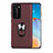 Coque Ultra Fine Silicone Souple Housse Etui avec Support Bague Anneau Aimante Magnetique T05 pour Huawei P40 Pro Vin Rouge