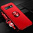 Coque Ultra Fine Silicone Souple Housse Etui avec Support Bague Anneau Aimante Magnetique T05 pour Samsung Galaxy S10 Plus Rouge