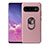 Coque Ultra Fine Silicone Souple Housse Etui avec Support Bague Anneau Aimante Magnetique T07 pour Samsung Galaxy S10 5G Or Rose