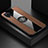 Coque Ultra Fine Silicone Souple Housse Etui avec Support Bague Anneau Aimante Magnetique X01L pour Samsung Galaxy A12 Nacho Marron