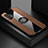 Coque Ultra Fine Silicone Souple Housse Etui avec Support Bague Anneau Aimante Magnetique X01L pour Samsung Galaxy A32 4G Marron