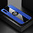Coque Ultra Fine Silicone Souple Housse Etui avec Support Bague Anneau Aimante Magnetique X01L pour Samsung Galaxy A50 Bleu
